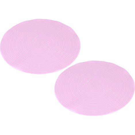 Tapis de Pétrissage - Silicone Alimentaire - Rond 30 cm - Antiadhésif - Pour Pâtisserie et Pétrissage de Pâte - 2 Pièces (1/5)