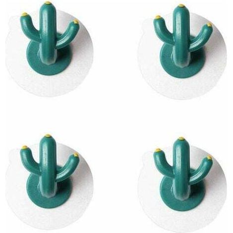 Crochets antiadhècsifs Crochets èc cactus Dèccor mural de style scandinave Crochets de salle de bains muraux sans trou (jeu de quatre) (1/4)