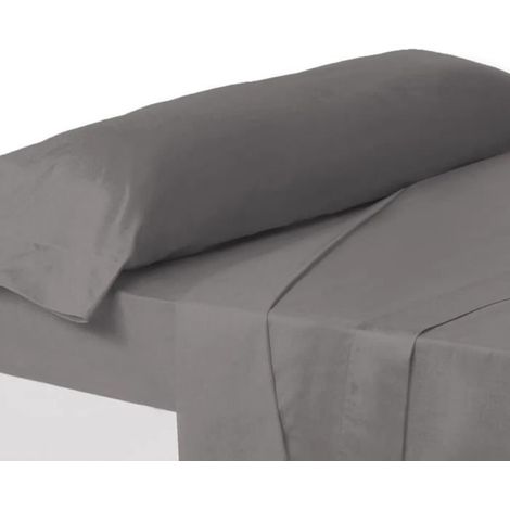 Taie d'oreiller - JUANIO - 110x45 cm - Gris foncé - Anti-acariens - 52% polyester/48% coton