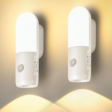 Veilleuse Rechargeable Lampe LED Detecteur de Mouvement Interieur Graduable Spot Eclairage Detection Automatique 1200mAh 3000K 4000K 6000K (1/5)