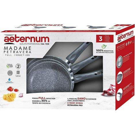 Aeternum Petravera 3.0 Tris di Padelle Alluminio Induzione 20/24/28cm
