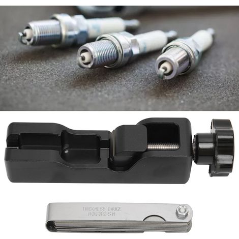 Werkzeug zum Einstellen des Zündkerzenabstands + Fühlerlehre, geeignet für die meisten schwarzen Zündkerzen mit 10 mm, 12 mm, 14 mm und 16 mm Durchmesser. (1/5)