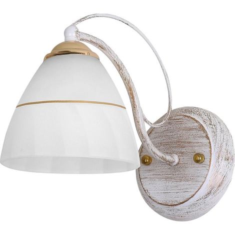 Applique Candellux Fanetta verre blanc/or acier E27