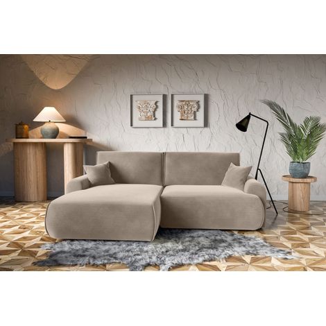 Canapé d'Angle gauche avec fonction de couchage Noboo du fabricant Beige (1/5)