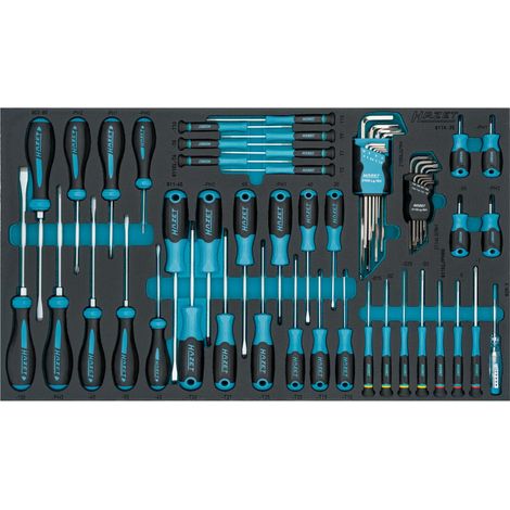 Jeu de tournevis 163-480/57N, 57 pièces, PH00-PH3, T5-T40, à fente, à empreinte cruciforme, à six pans intérieurs, à profil TORX intérieur, y compris jeu de tournevis d'angle et contrôleur de phase