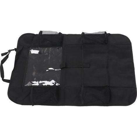 Organisateur de siège arrière de voiture avec support pour tablette, multiples poches de rangement, tapis de protection pour dossier de siège enfant (1/5)