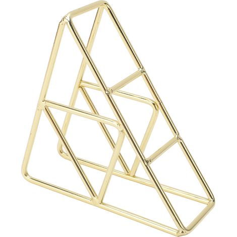 Porte-papier toilette sur pied en métal, idéal pour la décoration de table. Porte-serviettes en fer forgé pour bureau ou salle à manger. Pince à serviettes carrée pour hôtel, couleur or. (1/5)