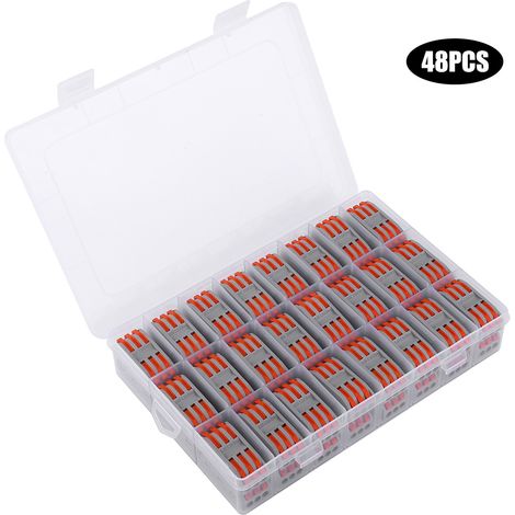 48 pièces connecteur fil électrique 3 positions orange compact ignifuge nylon 11-28AWG PCT-2-3 (1/5)