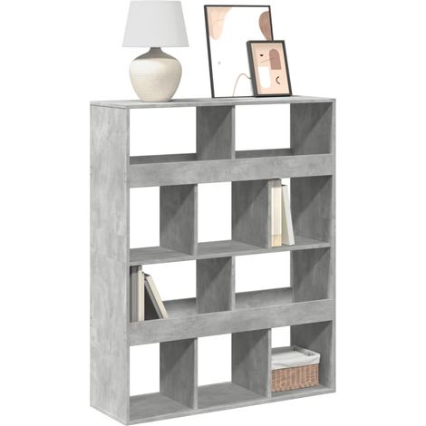 Estantería madera de ingeniería gris hormigón 100x33x125,5 cm