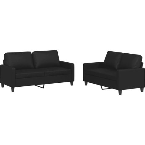 Maison Exclusive - Set di Divani 2 pz con Cuscini Nero in Similpelle