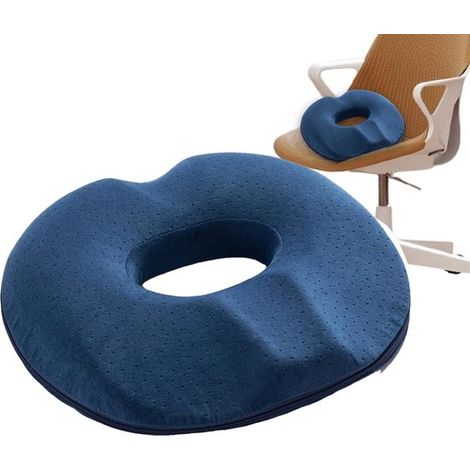 Anello ergonomico per seduta - Cuscino ortopedico per coccige - Seduta confortevole - Schiuma anti-appiattimento - 45 cm - Blu (1/5)