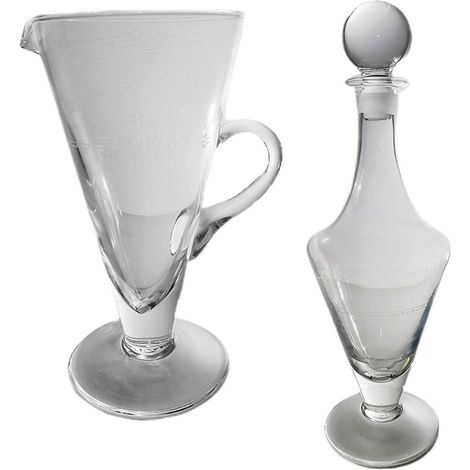 Bottiglia e brocca per acqua liquore whisky grappa in cristallo tavola casa ottima idea regalo set da 2 (1/5)