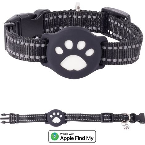 Impermeabile IP68 - Circonferenza del collo 28-39 cm - Collare regolabile in nylon - Localizzatore GPS per gatti - Nessun canone mensile - Compatibile con iOS (1/5)