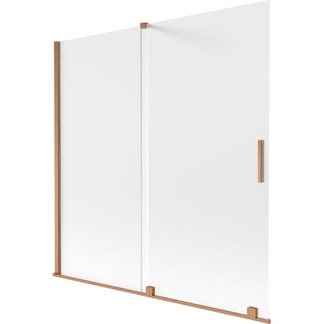 Mexen Velar paroi de baignoire 2 volets coulissante 160 x 150 cm, givré, cuivre brossé - 896-160-000-31-65 (1/2)