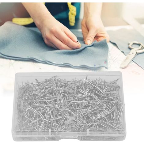 Nähnadeln  Packung mit 500 vernickelten T-Nadeln (27 mm)  Für Perücken und Bastelarbeiten (1/5)
