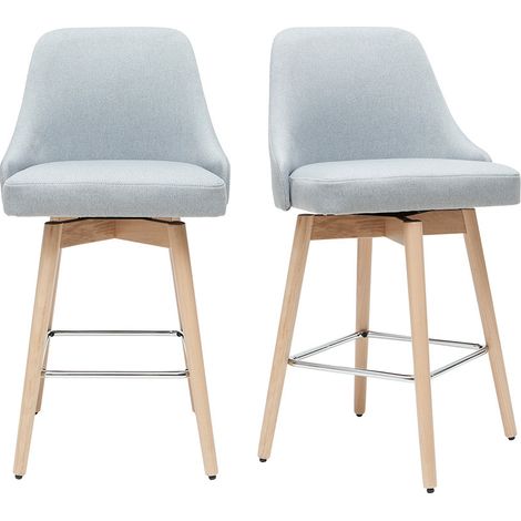 Taburetes de bar nórdicos giratorios gris claro A65 cm (lote de 2) HASTA (1/4)