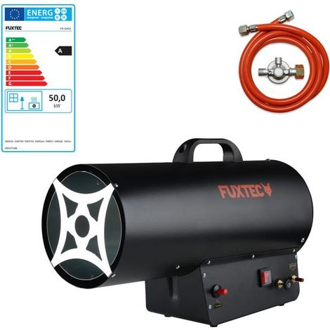 Generatore d'aria calda diretto riscaldatore a cannone a gas  FUXTEC GH51, adattatore italiano compreso (1/5)