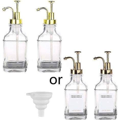 Distributeur d'huile d'olive réutilisable en verre avec pompe, flacon de 500 ml, distributeur de sirop de café (1/5)