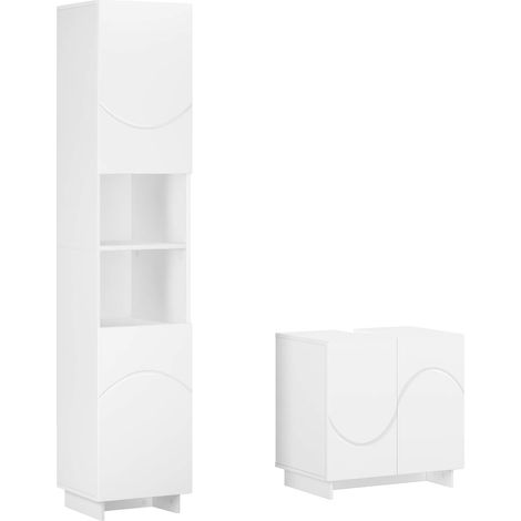 Set mobili da bagno 2 pz Bianco Legno ingegnerizzato vidaXL (1/5)