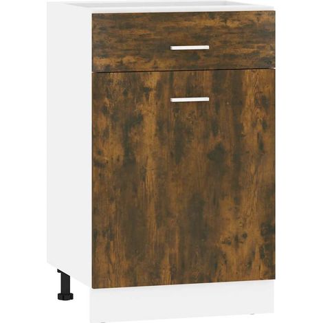 Maison Exclusive - Mueble bajo con cajón "Lyon" roble ahumado 50x (1/5)