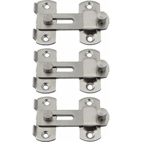 3 verrous coulissants de sécurité pour porte d'entrée en acier inoxydable 20 x 50 x 70 mm (1/4)