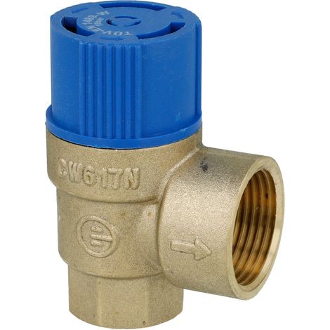 Vanne de sécurité pour eau potable 1/2'' x 3/4'' 10 bar