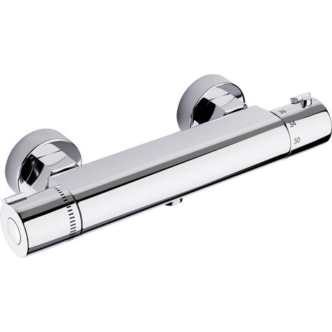 Mitigeur Thermostatique,Mitigeur de Douche Thermostatique, Robinet Baignoire avec Contrôle de Température Constant, Laiton Finition Chrome (1/5)