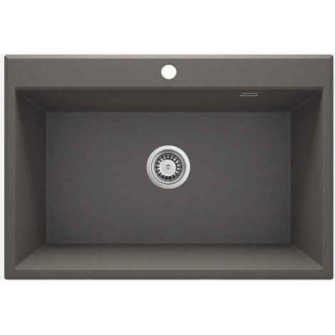 Lavello cucina in granito con 1 vasca 70x52 cm antracite metallizzato - Lyra