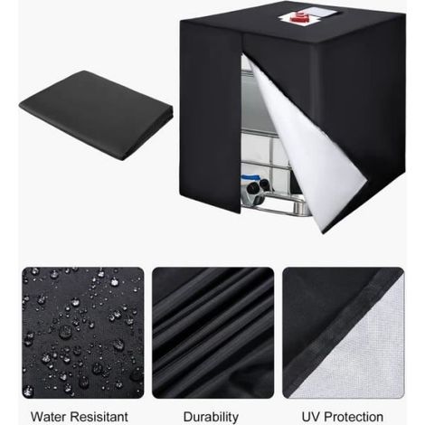 Bâche pour Cuve 1000L IBC - Réservoir d'eau - Couvercle 210D - Anti-UV - Housse de Protection (1/4)