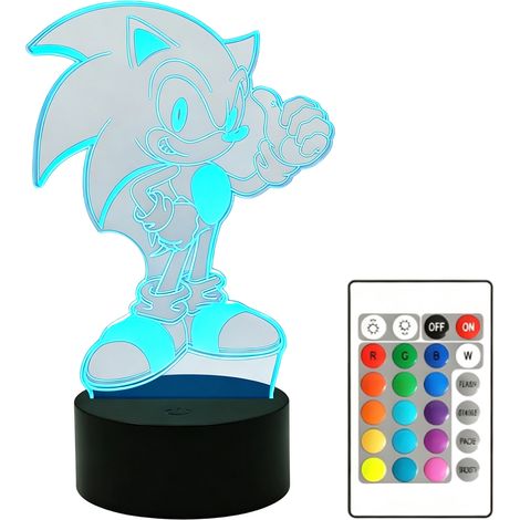 Lampara Nocturna 3D - Luz LED de 16 Colores - Para Dormitorio - Control Táctil y Mando a Distancia - 1 Unidad (1/5)