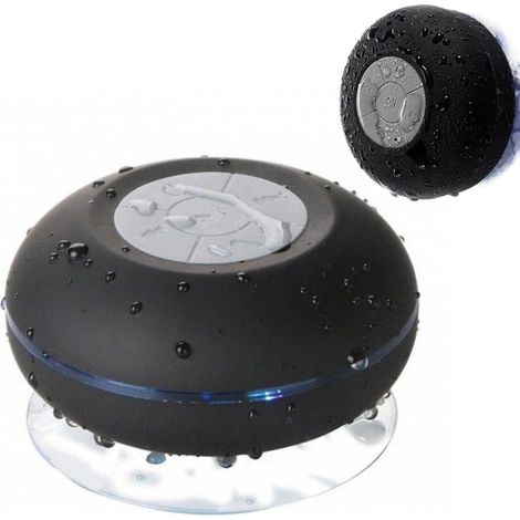 Wasserdichter Duschlautsprecher – Bluetooth-Lautsprecher mit Saugnapf (Schwarz)