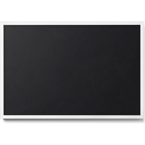 Tableau Magnétique en Métal Tableau pour Magnet - Motif Couleur noire - Minimaliste - Cadre Blanc - 60x40 cm - Plaque Magnétique