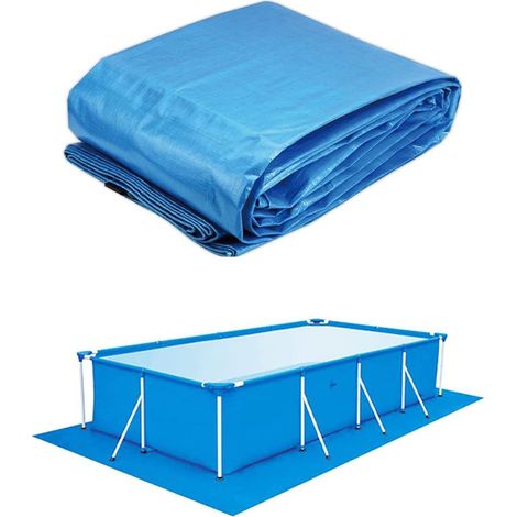 Tapis de sol de piscine pliable, rectangulaire, imperméable, résistant et léger, pour piscines à cadre, piscines hors-sol, intérieur et extérieur (200 x 300 cm) (1/5)