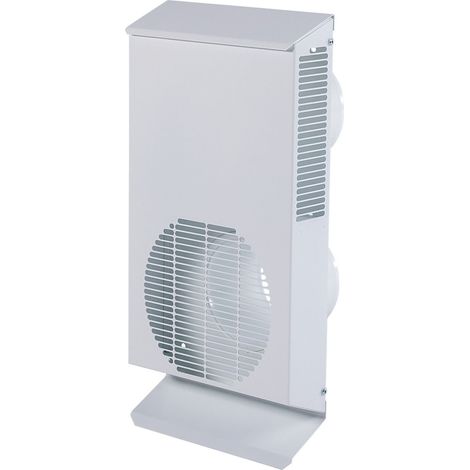 Pluggit Griglia di protezione dagli agenti atmosferici DN150, doppia, verticale, lamiera d'acciaio bianca, interasse 230 mm, WSG150DS
