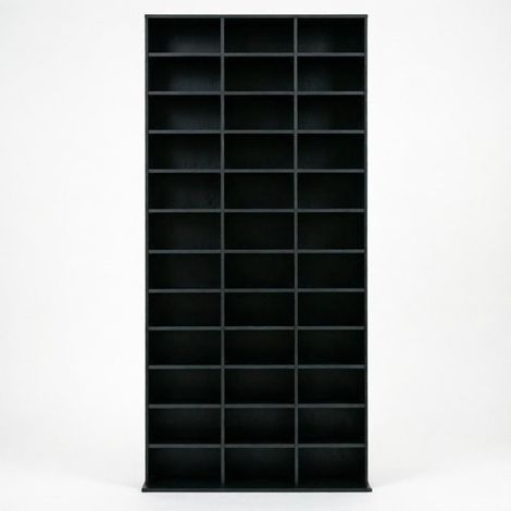 Étagère multimédia moderne autoportante, tour de rangement fonctionnelle pour CD, DVD et objets déco, meuble classique de stockage pour salon. (1/5)