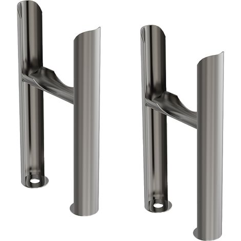 Floor Mounting Feet Support Legs Kit for 3 Column Traditional Radiator Raw Metal (1/2)