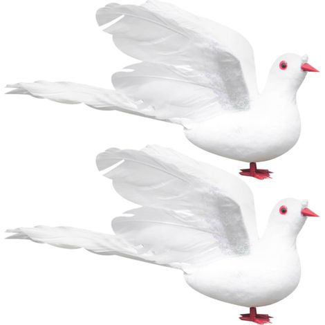 Figurine Colombe Blanche Décorative en Plumage et Écume, Faux Pigeon Réaliste pour Décoration de Jardin Extérieur, Design Simulé, Facile à Ranger, Usage Polyvalent (1/5)