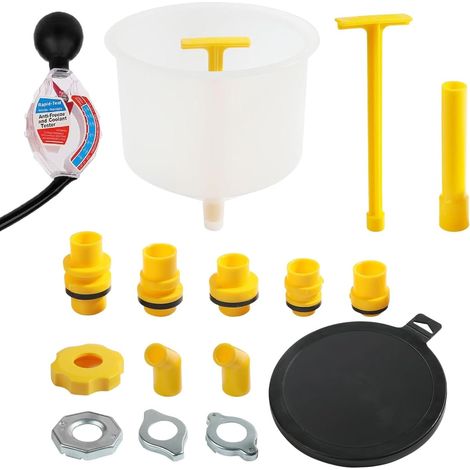 Kit de purge de liquide de refroidissement, entonnoir de lavage de radiateur Entonnoir pour une utilisation dans l'industrie automobile, kit de lavage de radiateur étanche 16 pièces (1/5)