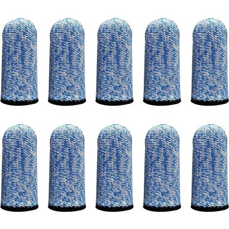Pack of 10 reusable finger protectors for work, cooking, gardening, sculpting, blue (1/5)