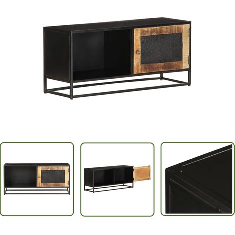 Meuble TV 90x30x40 Bois de manguier brut 2 (1/5)