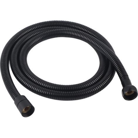 Tuyau de pomme de douche de remplacement Flexible noir en acier inoxydable de 59 pouces de Long, G1/2" (1/5)