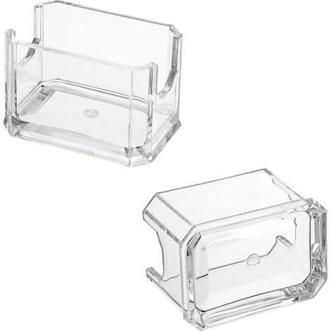 Juego de 2 soportes acrílicos para bolsitas de azúcar, organizador de bolsitas de té, dispensador de condimentos para restaurantes, diseño moderno, transparente (1/5)
