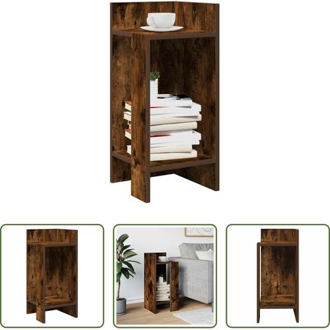 Étagère -  Table d'appoint avec étagère chêne fumé 25,5x27x60 cm (1/5)