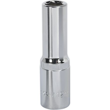 Sealey SP1212D Premier Fully Polished Deep Socket 1/2"Sq Drive 12mm