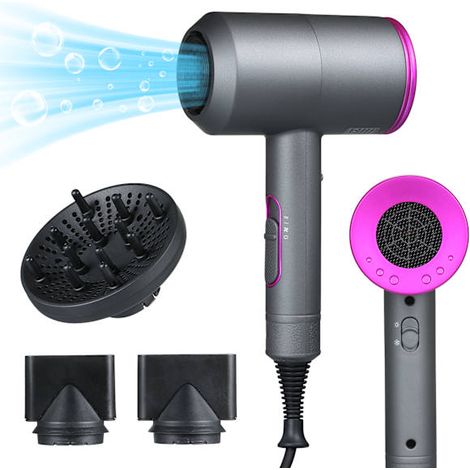 Ionen-Haartrockner, ausgestattet mit 3 Düsen, einem Diffusor, 3 Temperatureinstellungen und 2 Gebläsestufen, Heiß- und Kaltluft-Haartrockner, tragbares Haarstyling-Gerät. (1/5)