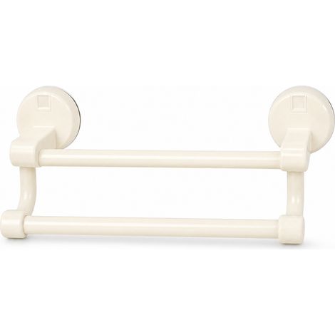 Portasciugamani doppio a ventosa per bagno bianco 30 cm (1/5)