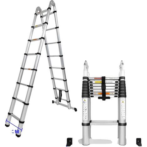 Échelle pliante télescopique, hauteur maximale 5m, en aluminium léger, AT-8.2FT (1/2)