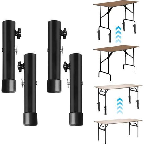 BUNTHAUS Set mit 4 verstellbaren Tischbeinen aus Metall, 20 cm Verlängerungen für gebogene oder gerade Tischbeine inklusive Befestigungsmaterial, Möbelbeine aus Metall für Möbel, Tische und Stühle