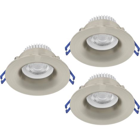 Lot de 3 spots encastrés Salabate nickel Ø 8.8cm IP65 - 902276 (1/3)