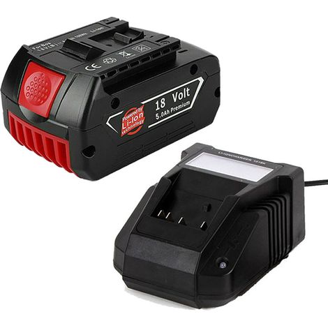 Powerwings – Batterie de remplacement 18V 5.0Ah – Lithium – Compatible Bosch BAT609 BAT619 – Chargeur inclus – 90Wh pour usage intensif (1/5)